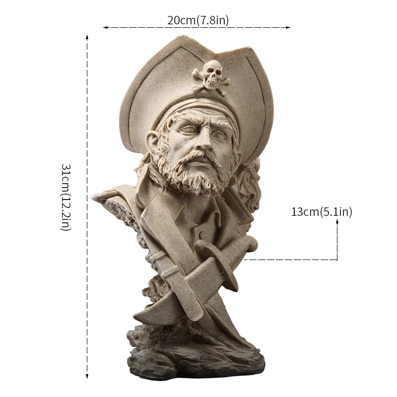 

Nordic Creative Simplicity Abstract Pirate Captain Handicraft Ornaments Home Partition Cabinet Living Room Decorations