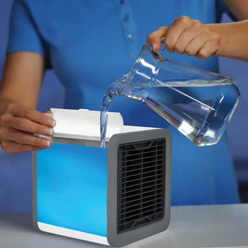 USB Mini Portable air conditioning humidifier Air Cooler indoor deodorizer purifier 7Light Fan Desktop Space Office Home |