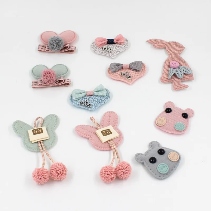 

10Pcs/lot Upscale Plush Fabric Patch Applique Fabric Pads Patches for DIY Sewing Supplies Kids Craft Clothing Decoration