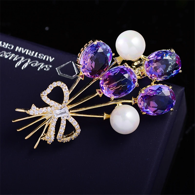 Элегантный Прозрачный Кристалл Броши для женщин романтические воздушные шары