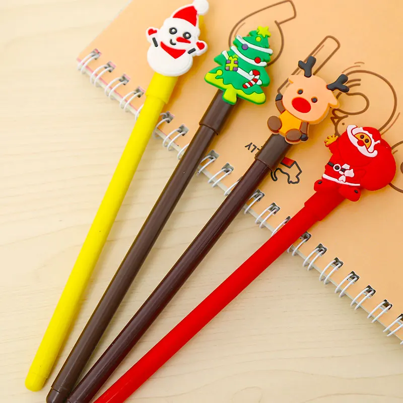 12pcs Creative Cute Christmas Gel Pen Kawaii Cartoon School Office Accessory Thing Anime Stationery Material Kids Cool Gift Bts