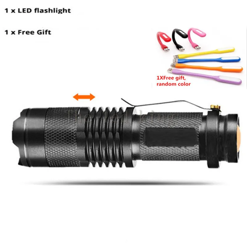 6000 Lums T6 Q5 LED Tactical Flashlight Led Torch Zoom Waterproof Light For AA 14500 Rechargeable | Лампы и освещение