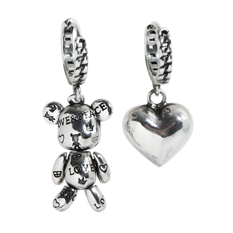 

Fashion Slivery Simple Earring for Women Cute Cartoon Earrings Geometric Bear Stud Earring Irregular Jewelry Gifts Party