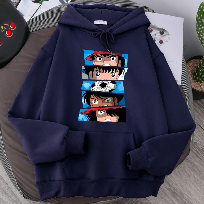 

Captain Tsubasa Kids Clothes Men Japanese Anime Hooded Sweatshirt Autumn Men Harajuku Casual Sweatshirt Hip Hop Cartoon Pullover