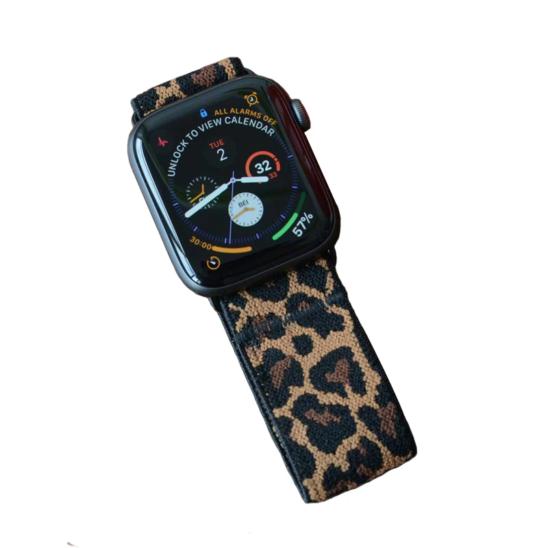 Эластичный нейлоновый ремешок для apple watch band 38 мм 40 42 44 двухслойный эластичный
