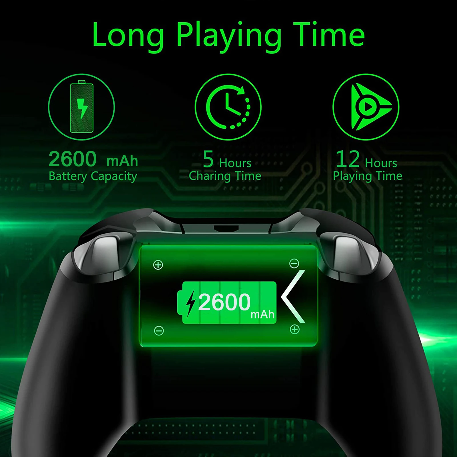 Probty 2600 мА/ч Батарея пакет для Xbox One / S/Xbox X/Xbox серии X/S Elite Беспроводной контроллеры