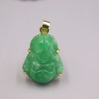 18k gp with green jade blessing buddha pendant 25mm h blessing best gift
