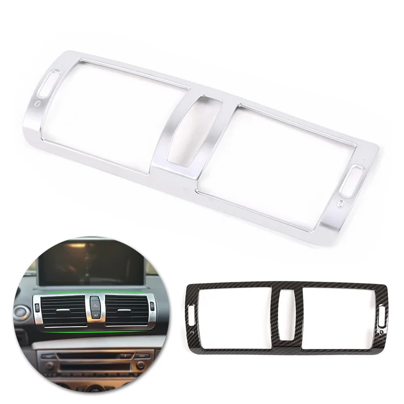 

For BMW 1 Series E81 2007 2008 2009 2010 2011 Car Accessories Center Console Air Condition Vent Outlet Frame Cover Silver