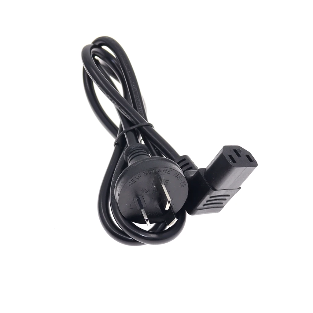 

3.3 Feet Universal Power Cord for AU 3 Prong Type to IEC320 C13 Angle Type Cable, 1M / Black PC Power Connector Socket Cord
