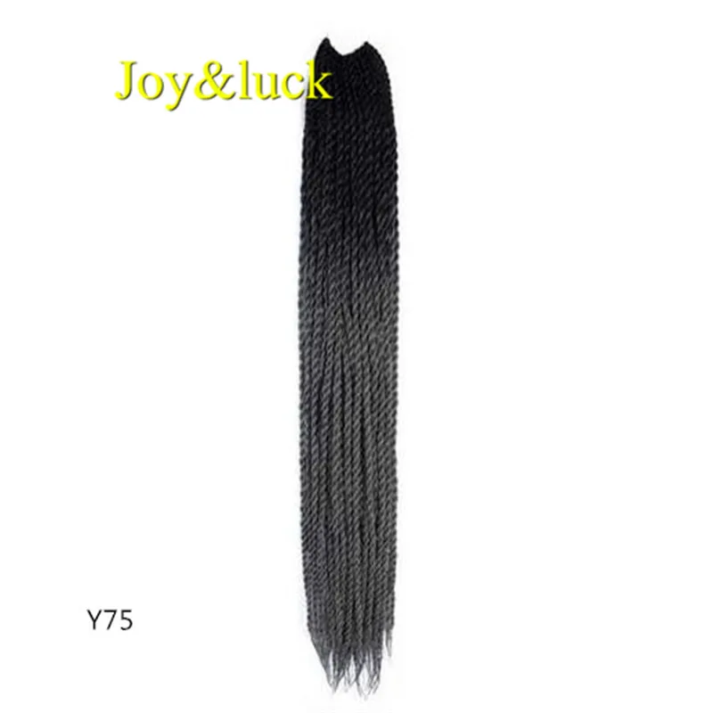 Y75 Joy& luck 24 дюйма Сенегальские закрученные крючком косички 30 прядей синтетические волосы для наращивания плетение волос - Цвет: Y75