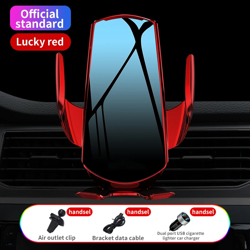 

Q6 15W Wireless Car Charger Automatic Clamping Fast Charging Phone Holder Mount Car for iPhone 11 Huawei Samsung Smart Phones