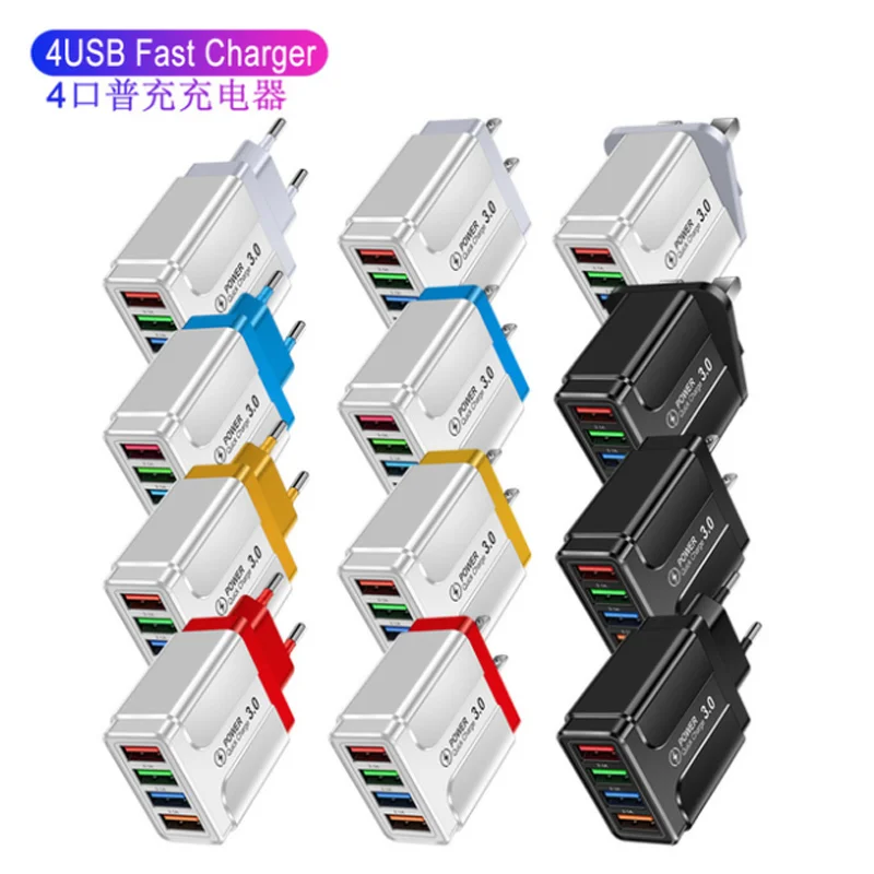 

CatGeneral Luminous 5.1A 4 USB Fast Charger Fast Charge 4.0 3.0 for iPhone Samsung Xiaomi Huawei mobile phone