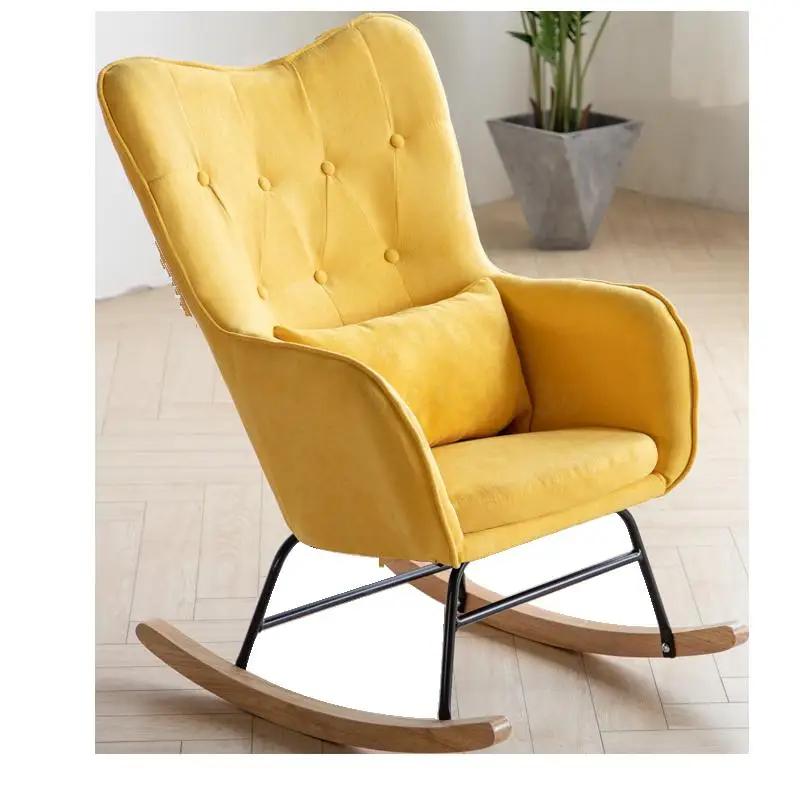 Кресло-качалка для отдыха взрослых однотонное кресло на балконе в скандинавском