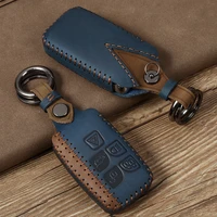 crazy horse leather car key case for land rover discovery god line range rover aurora star vein personalized retro car key case