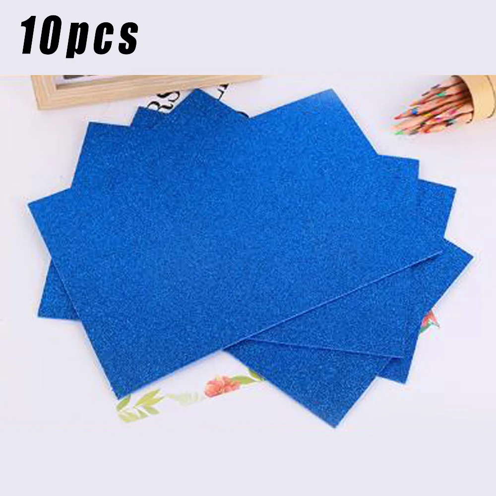 10pcs Blue 1 10 шт. блестящая бумага для скрапбукинга EVA мягкие губки бумага для рукоделия Ручная работа для детей сделай сам ручная работа Золотая бумага флэш-Пена наклейки - Цвет: 10pcs Blue 1