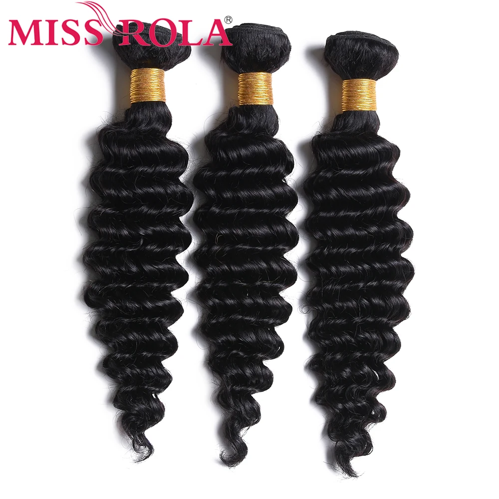 Miss Rola волосы бразильские плетение пряди глубокая волна 100% человеческие 8 26 дюймов