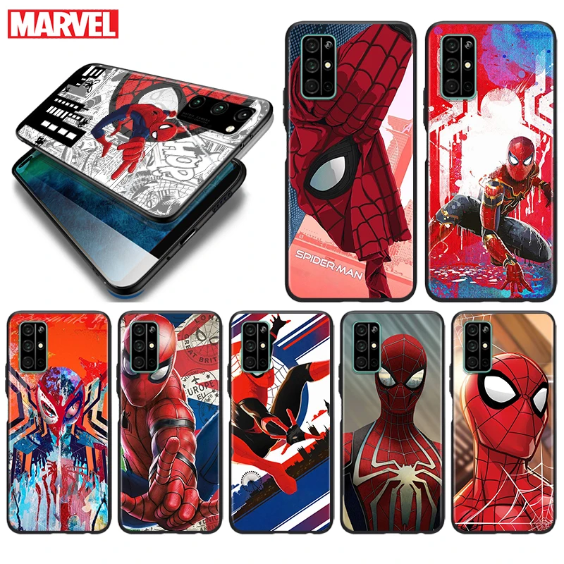 

Silicone Cover Marvel Avengers Spider-Man For Honor 9 9S 9A 9C 9X 9N 9i V9 10 10i 10X X10 Lite Pro Shockproof Phone Case