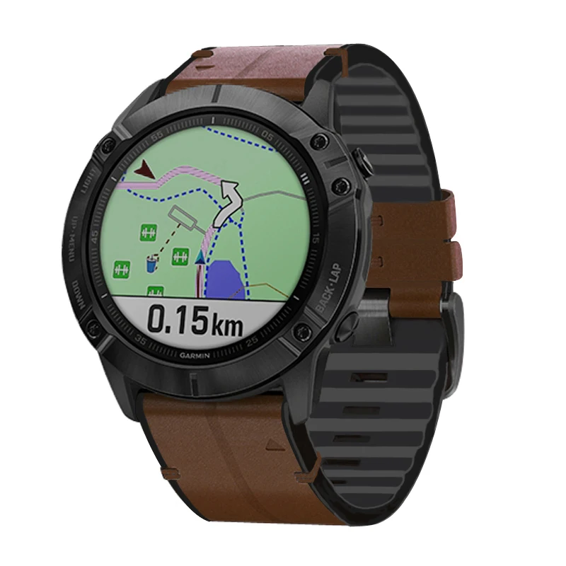 Ремешок из натуральной кожи для Garmin Fenix 7X 6X 5X Plus быстросъемный удобный браслет