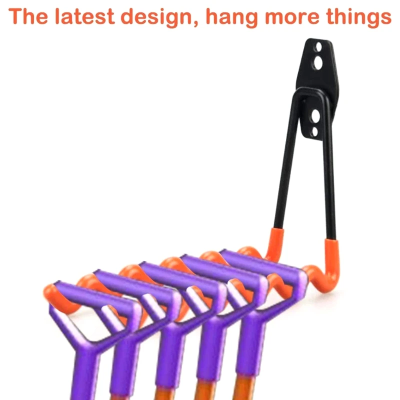 

Steel Garage Storage Utility Double Hooks Wall Mount Holder for Organizing Power Tools Ladders Bulk Items Wave Hook