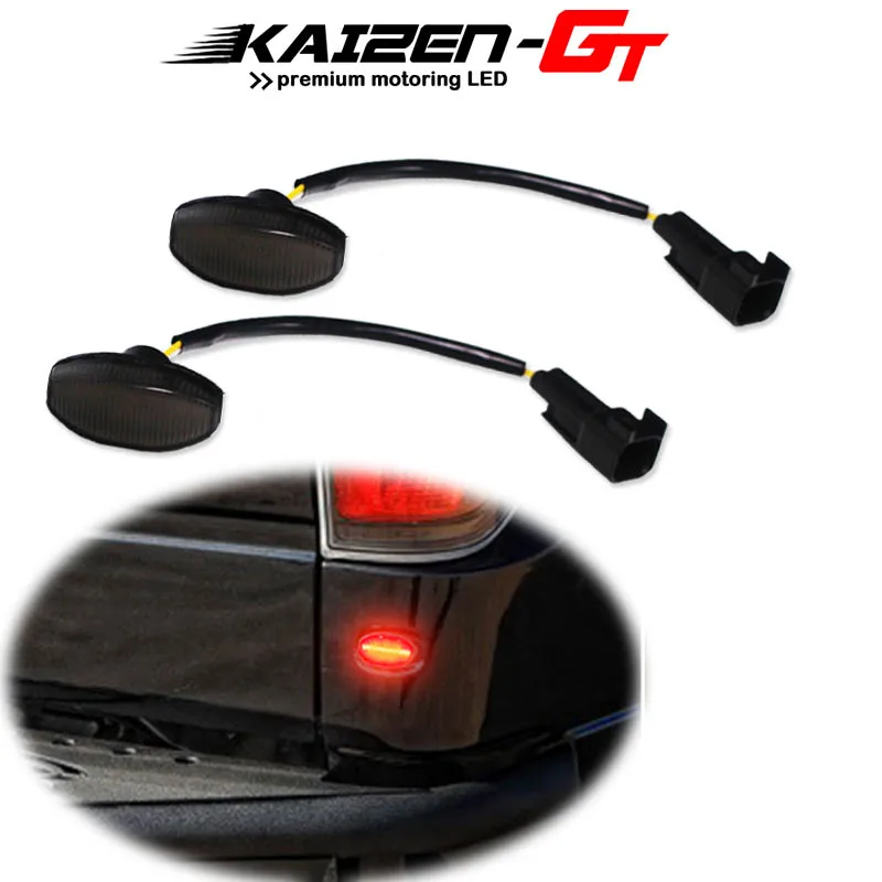 

Smoked Lens 12-SMD Red Full LED Rear Bumper Tailgate Sidemarker Lights For 2010-2014 Ford Raptor Fender Side Marker Lights 12V