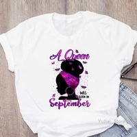 watercolor black queen was born in mayjunejulyaugustseptember graphic print tshirt women butterfly t shirt femme tops