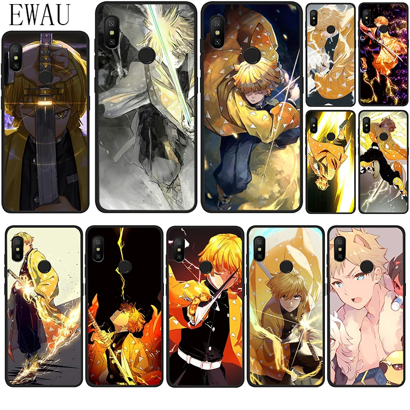 Силиконовый чехол для телефона EWAU Zenitsu Kimetsu no yaiba Xiaomi Redmi Note 4 4X 5 6 7 8 Pro 5A Prime