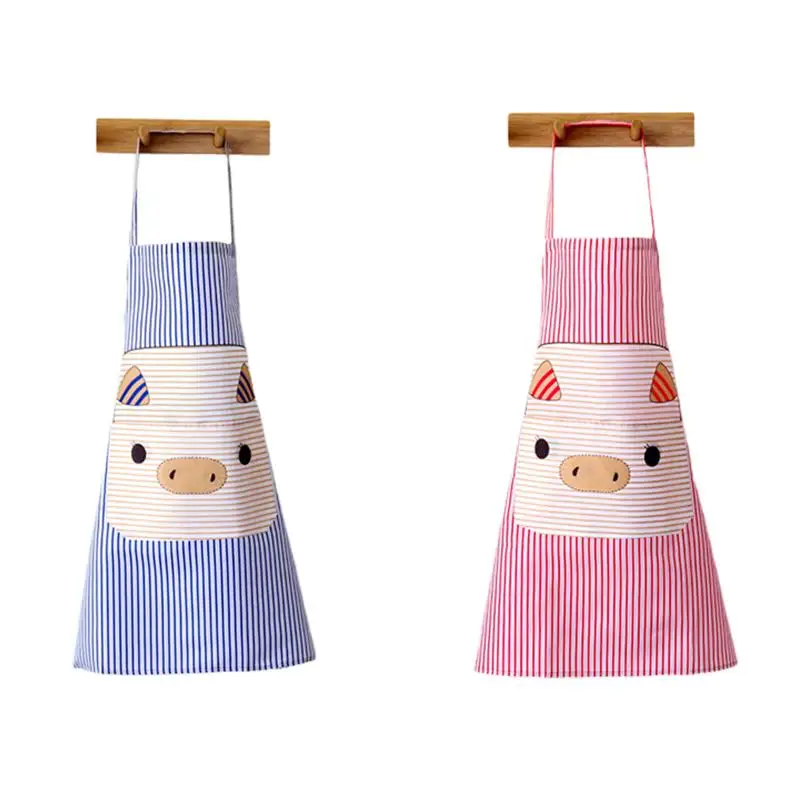 2 шт. хлопковые и льняные фартуки с милым мультяшным рисунком свинки дизайн для