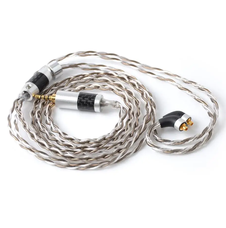 2.5mm With MMCX nicehck высокое качество 7N upocc посеребренный кабель 3,5/2,5/4,4 мм балансный интерфейсом MMCX отсоединяется, SE846 LZ A6/A5 nicehck M6/EBX - Цвет: 2.5mm With MMCX