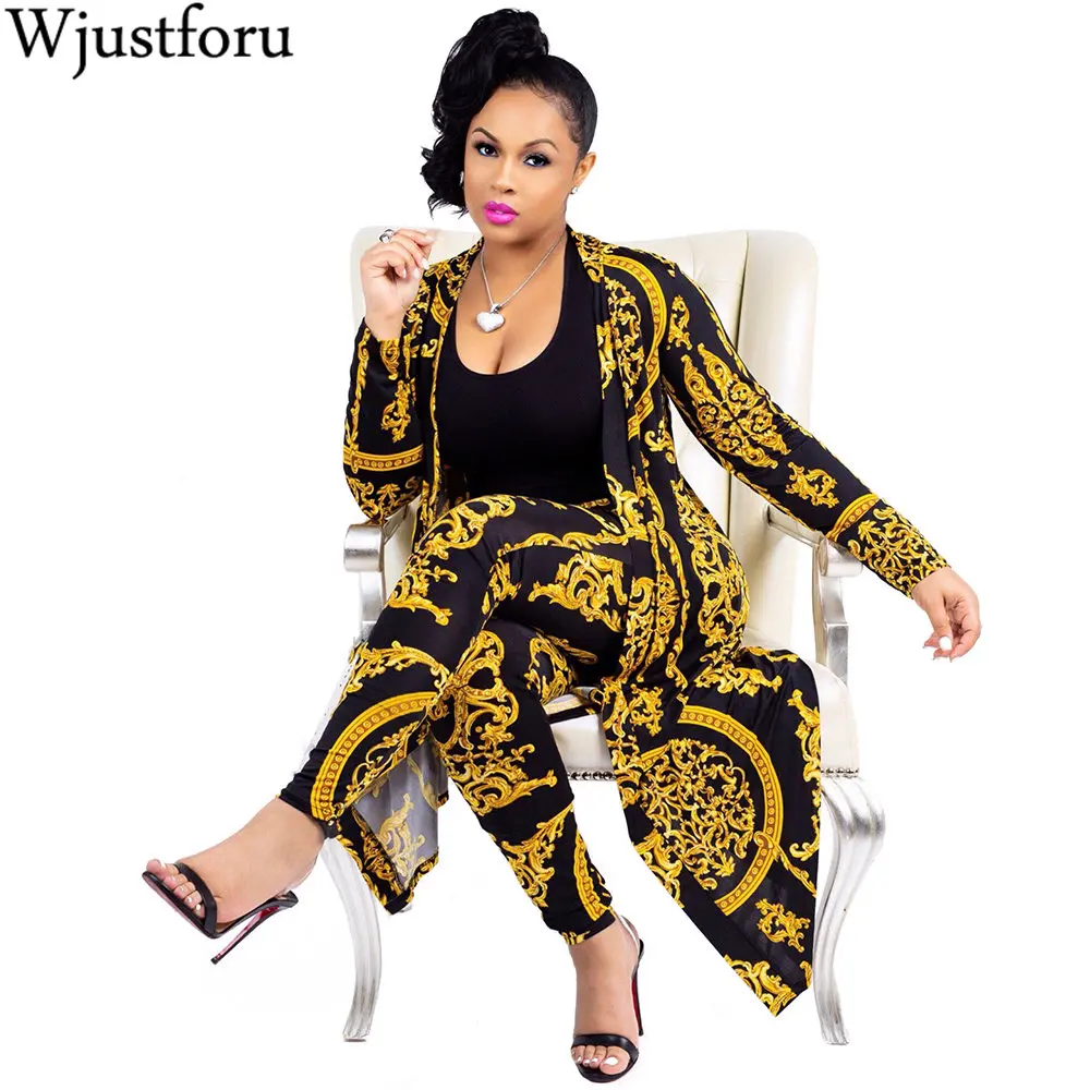 Женский комплект из двух предметов Wjustforu с пикантным принтом Длинная накидка