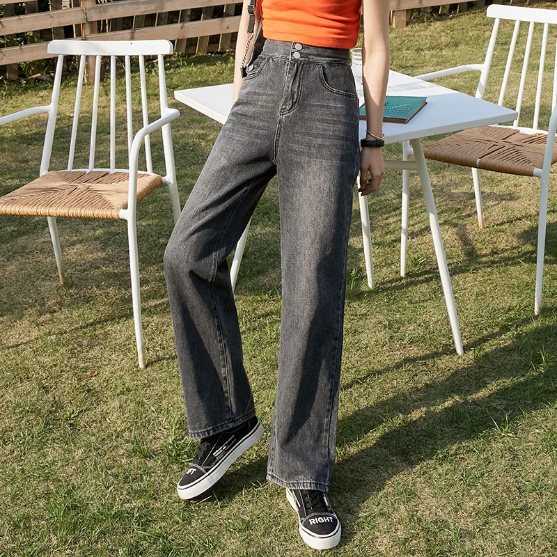 Широкие брюки мягкие летние свободные модные тонкие джинсы женские