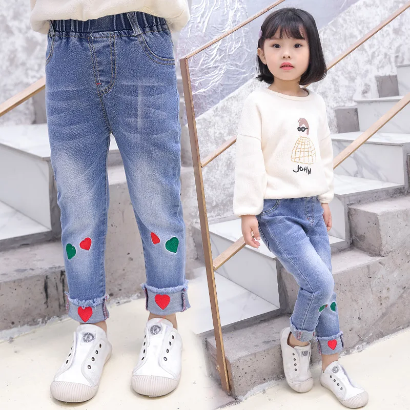 

1-6Y Girl Denim pant for Girls Elastic Force Casual Pants Spring Children Jean Kid Clothing Fashion Jeans Baby Girl Infant Jeans