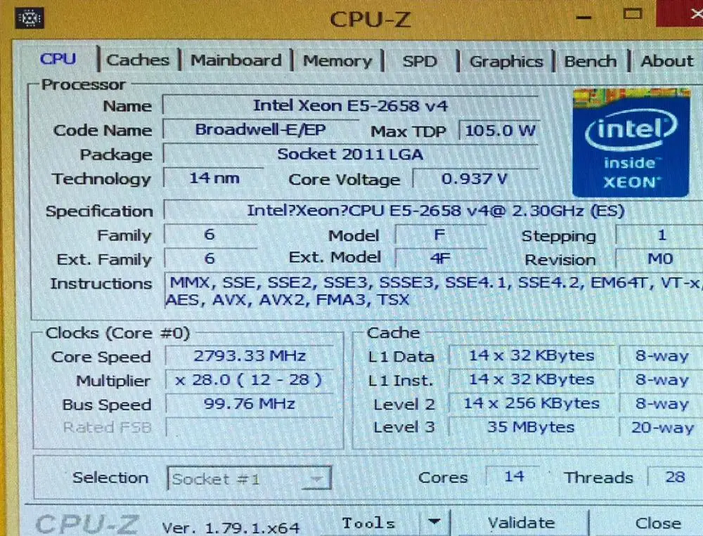 Intel Xeon CPU E5-2658V4 QS version 2.3GHz 14-Cores 35M LGA2011-3 E5-2658 V4 processor E5 2658V4 free shipping 2658 | Компьютеры и