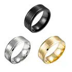 Мужское кольцо из нержавеющей стали шириной 8 мм с матовым двойным Скосом, популярная простая бижутерия, хороший подарок для мальчиков, 1 шт., 2020