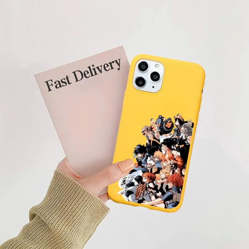 

My Hero Academia deku bakugou Phone Case Candy Color for iPhone 11 12 mini pro XS MAX 8 7 6 6S Plus X SE 2020 XR