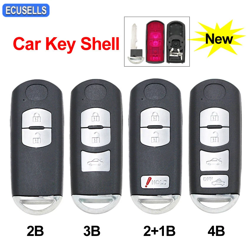 2/3/2 + 1/4 Buton Smart Remote Car Key Shell Чехол Red Hold для Mazda 3 6 CX 5 Axela Atenza с аварийным