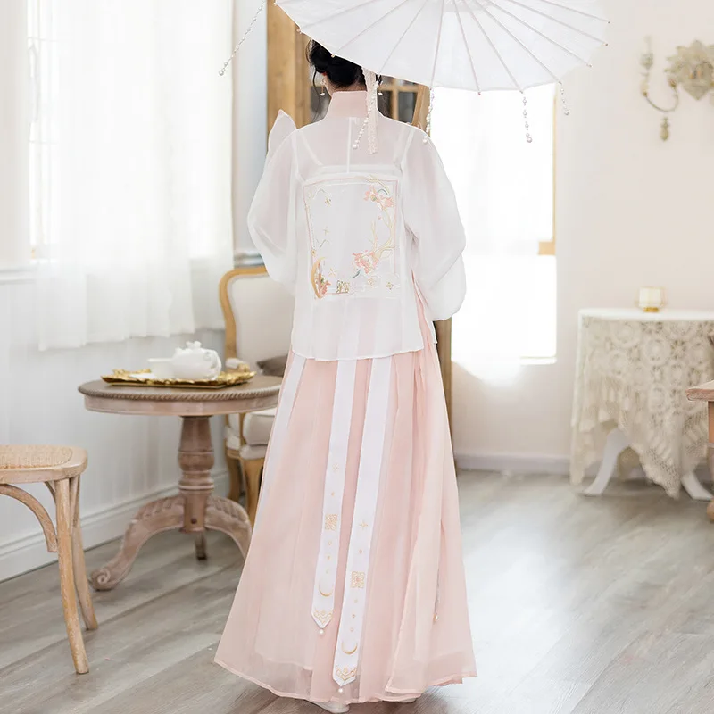 

China Embroidery#5 Traditional Chinese Clothing Hanfu Dress Women Folk Festival Outfit Tang Dynasty Princess Fairy Dance Costume
