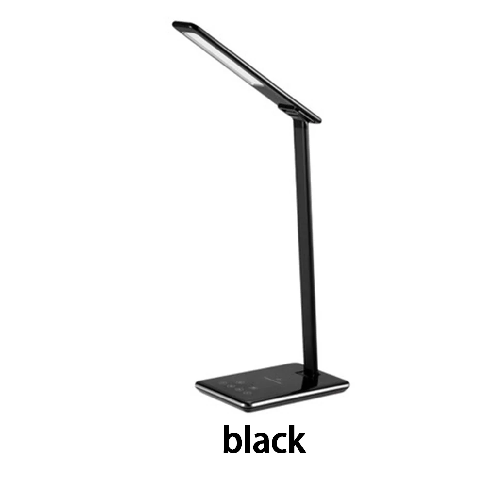 Black EU Plug 5 Вт Qi Беспроводное зарядное устройство со складным столом защита глаз светодиодный светильник сенсорный индукционный Настольный беспроводной USB выход зарядное устройство - Цвет: Black EU Plug
