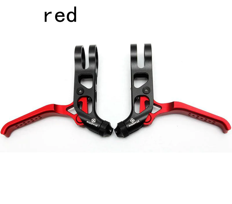 red 1 Пара Сверхлегкий CNC Велосипедный тормозной рычаг для Brompton складной велосипед V тормоз Велоспорт дорожный велосипед запчасти аксессуары 4 цвета - Color: red