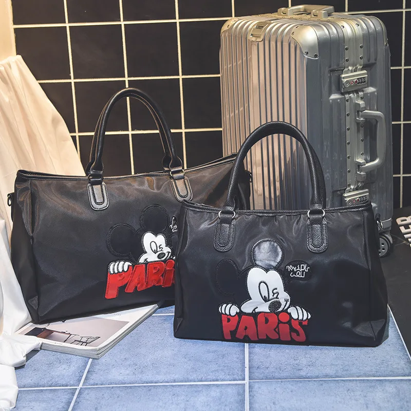 Disney Mickey mouse waterproof cartoon bag shoulder student luggage lady hand travel Boarding big package handbags | Багаж и сумки