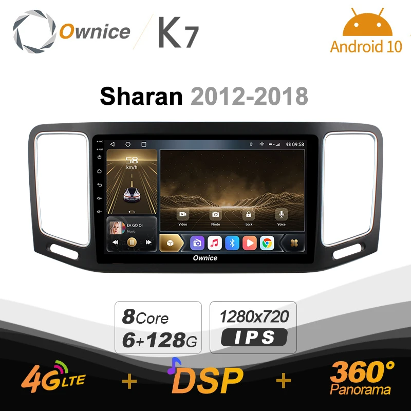 Ownice K7 for VW Volkswagen Sharan 2012 - 2018 Android 10.0 Car Multimedia Radio GPS Video Player 4G+64G Coaxial HDMI 4G LTE