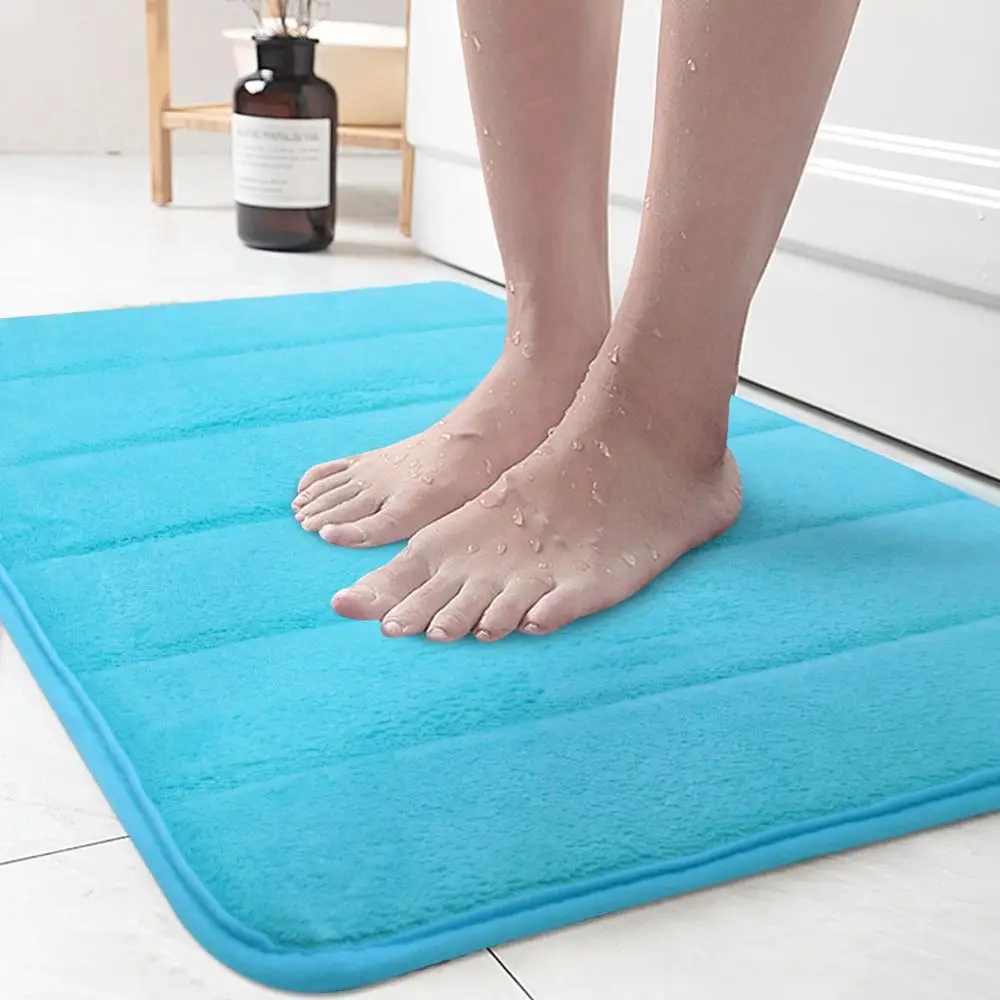 

Zeroomade Solid Teal Coral Velvet Bath Mats Home Floor Toilet Absorbent Carpets Soft Memory Foam Bath Rug Non-slip Bathroom Mats