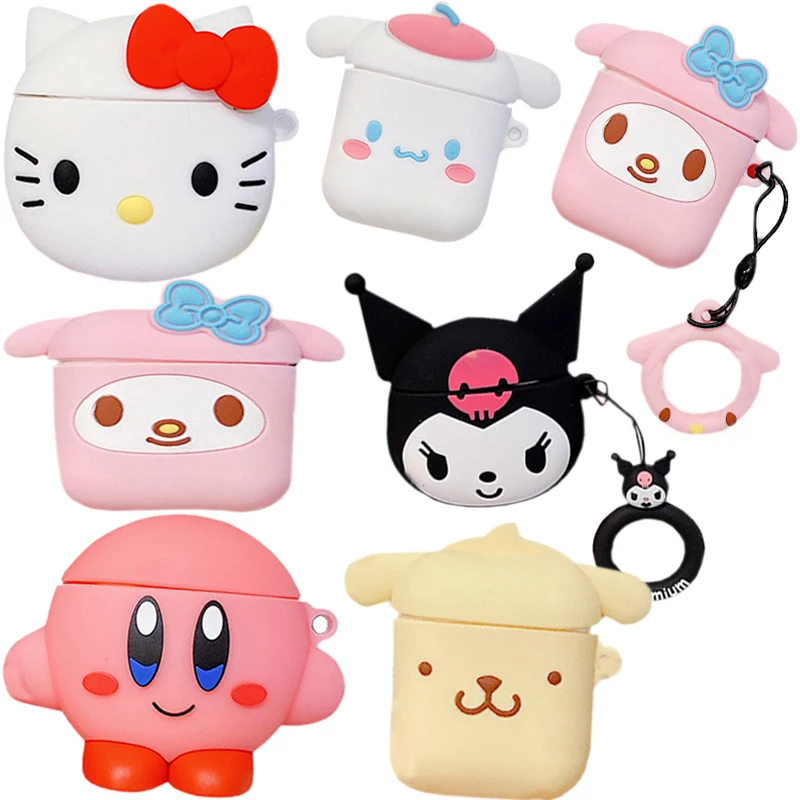 

Mymelody Kawaii Мультфильм Kuromi Airpods чехол Беспроводная Bluetooth Гарнитура 3D силикагель чехол для Airpods 2/pro Чехол Cinnamoroll