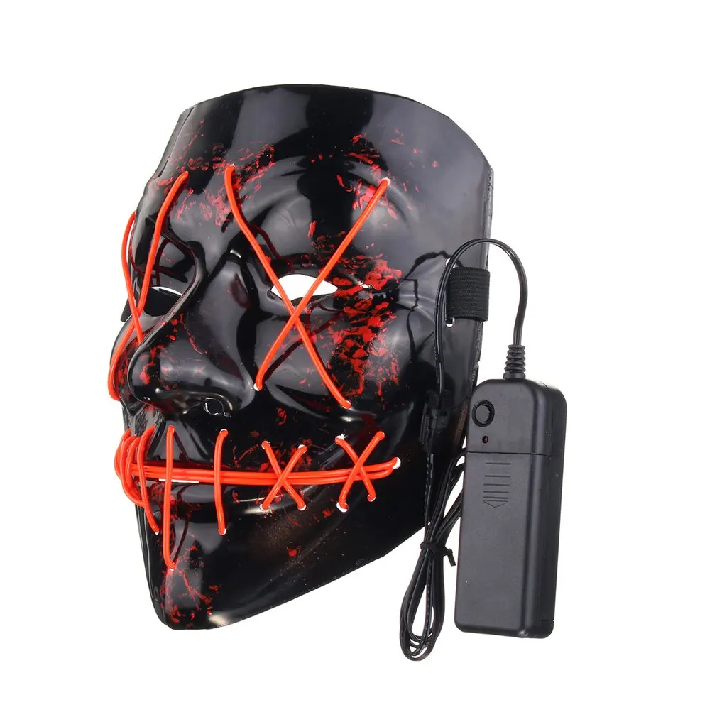 Забавный светодиодный светящийся флэш маска на Хэллоуин вечеринку ночной клуб