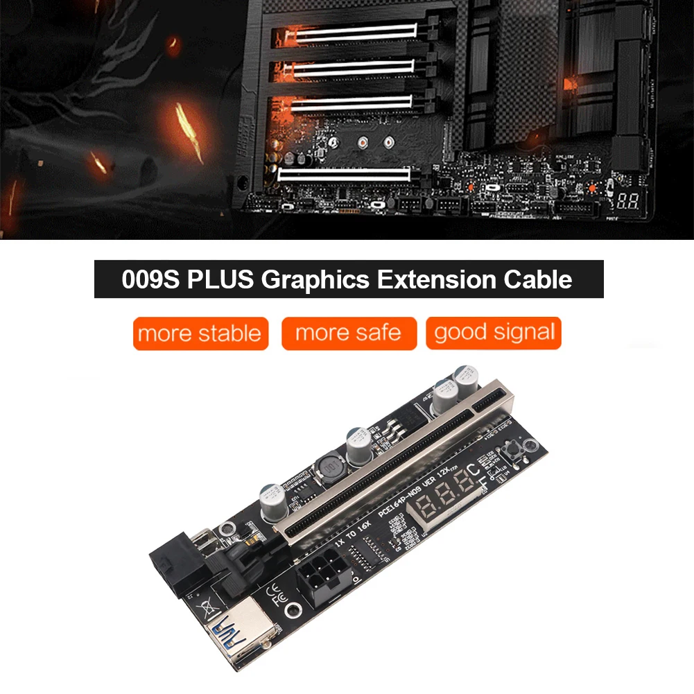 VER12X Dual 6Pin PCI Express 009S PLUS Райзер удлинитель USB 3.0 кабель питания адаптер карта для