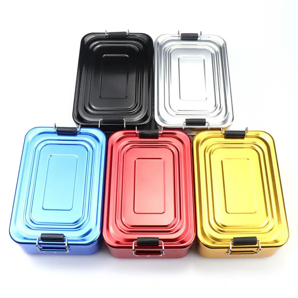 Ланч-бокс прочный алюминиевый Портативный Прямоугольный контейнер для пищевых