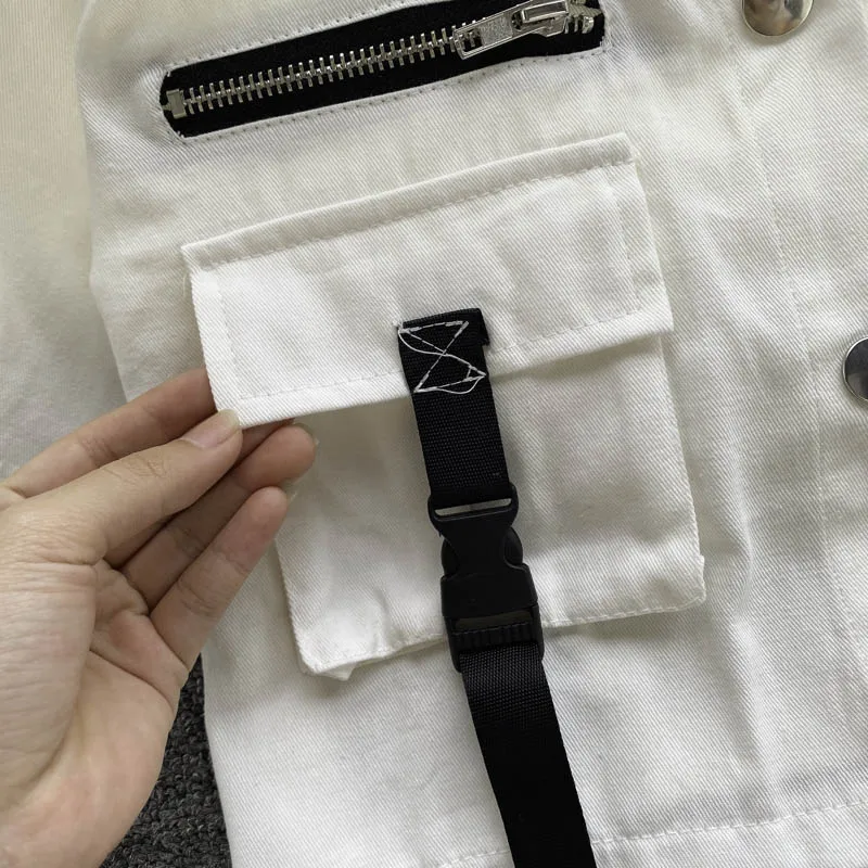 

Women New Fashion Summer 2021 Chic Short Sleeve Single Breasted Shirts Tops + Retro Big Pocket Skirts Two Piece Sets S711