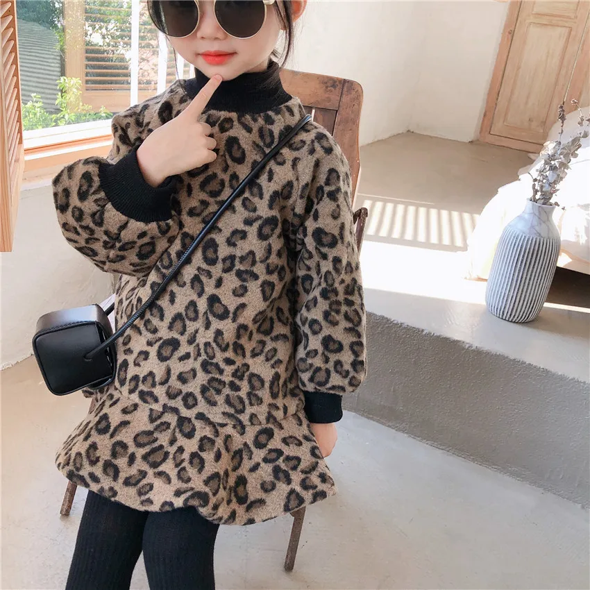 

Mermaid Autumn Winter Warm Knitting Girls Sweater Kids Toddler Teens Thicken Plus Velvet Tops Long Sleeve Children High Quality