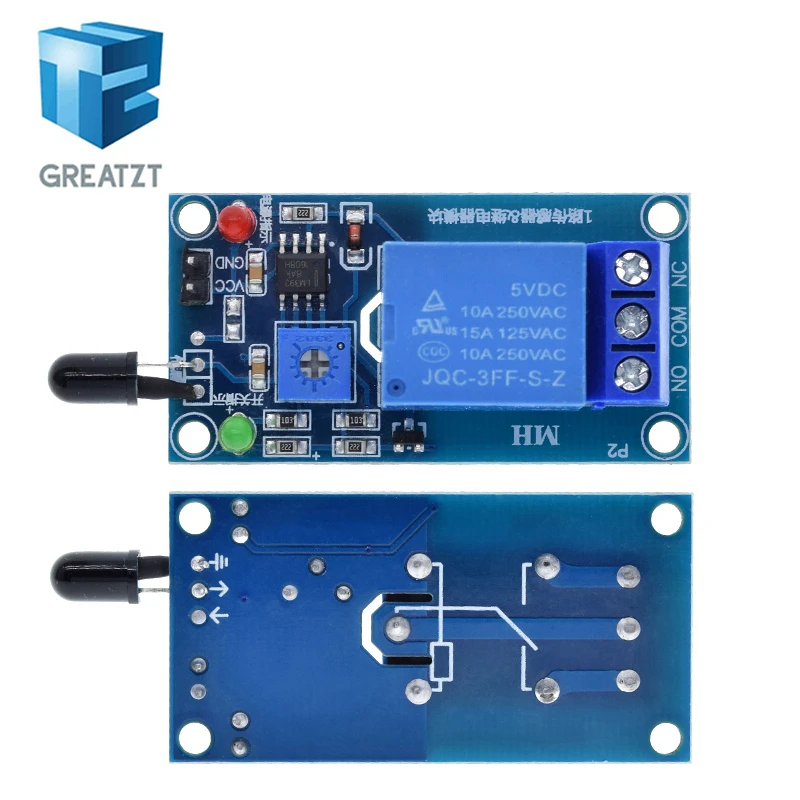 GREATZT ИК инфракрасный 1 канал 5V 12V обнаружения Сенсор модуль пожарной сигнализации
