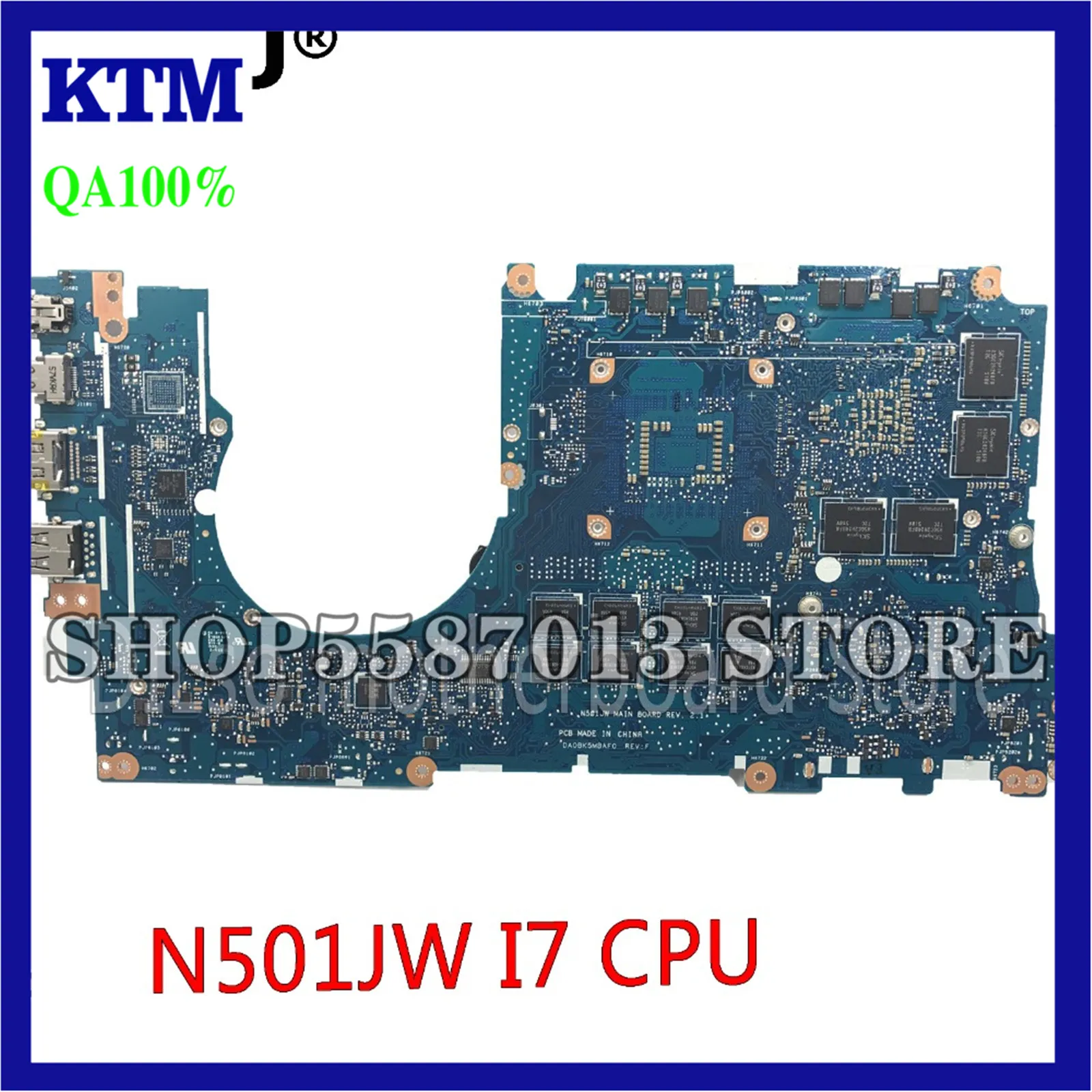 

N501J Motherboard For ASUS N501JW UX501J G501J UX50JW FX60J Laptop Motherboard N501JW 8G RAM rev2.1 I7 cpu PM