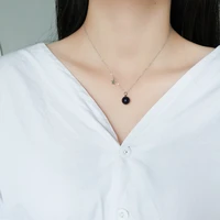 s925 sterling silver star blue sand ball necklace ins collarbone chain simple sen department small fresh necklace